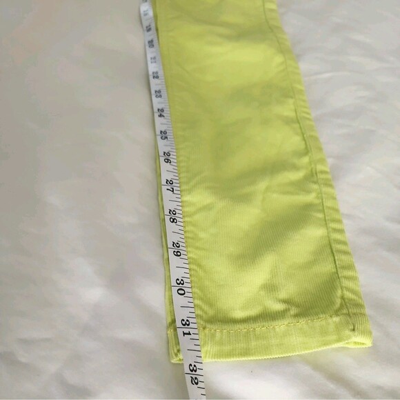 NWT ✿ FREE PEOPLE‎ Ladies 24 Low Rise Skinny Corduroy Pants Neon Lime School - Picture 8 of 12